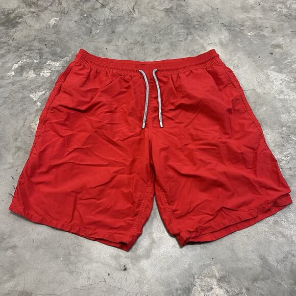 VILEBREQUIN Swim Trunks Mens 2XL XXL Bathing Shorts Red Mesh Lining - Picture 1 of 9